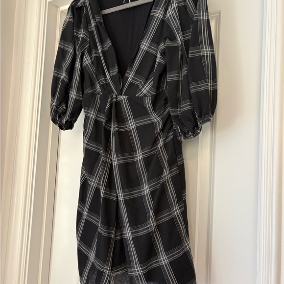 Free People Plaid Black Dress - Picture 6 of 10